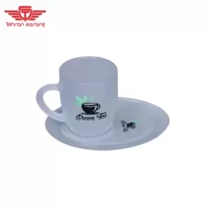 لیوان و زیر لیوانی شیشه ای