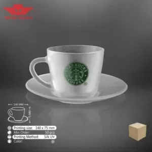 فنجان نعلبکی شیشه ای