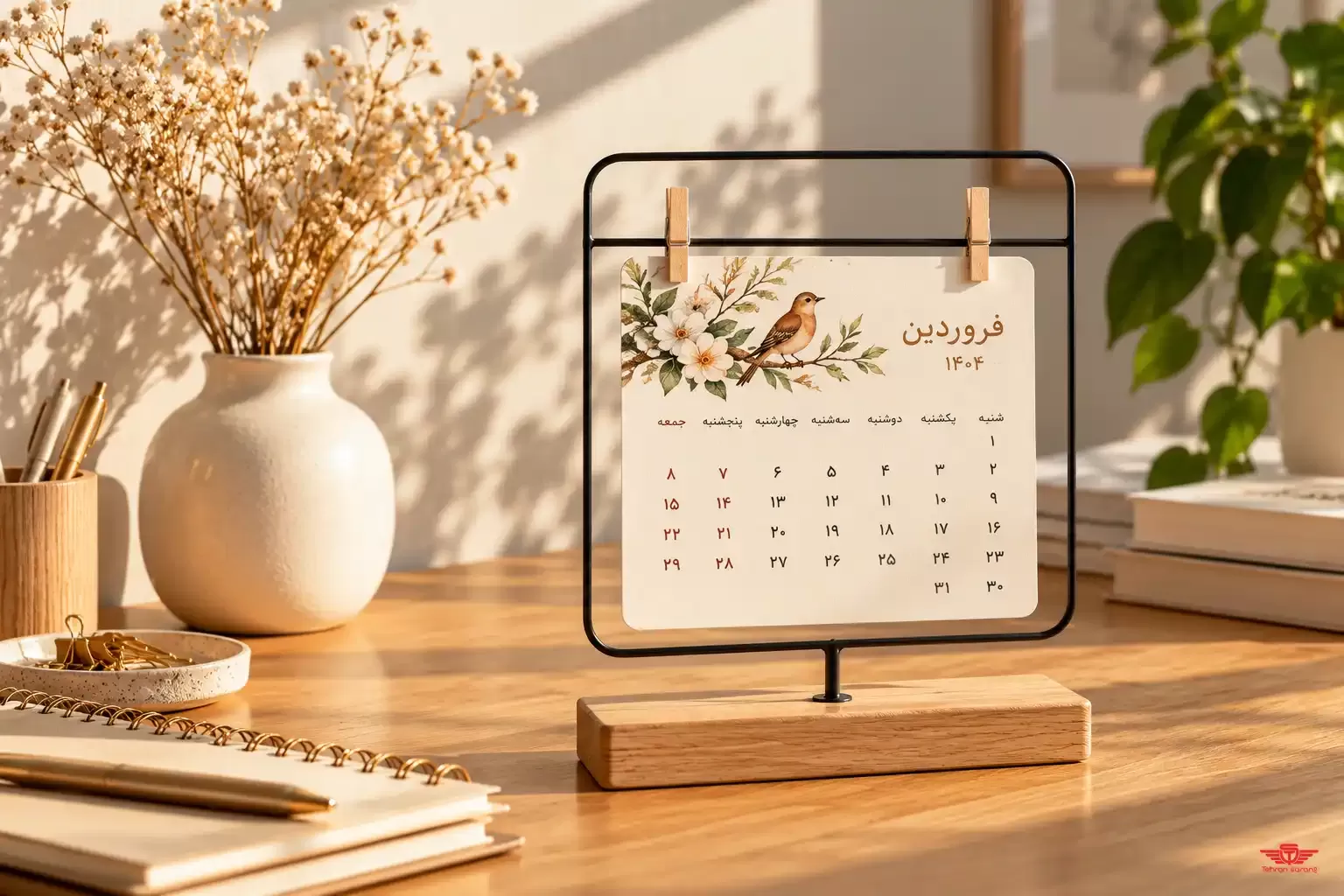 تقویم رومیزی پینترستی با چاپ لوگو
